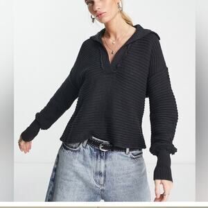 Free People Marlie Ribbed V-neck Sweater